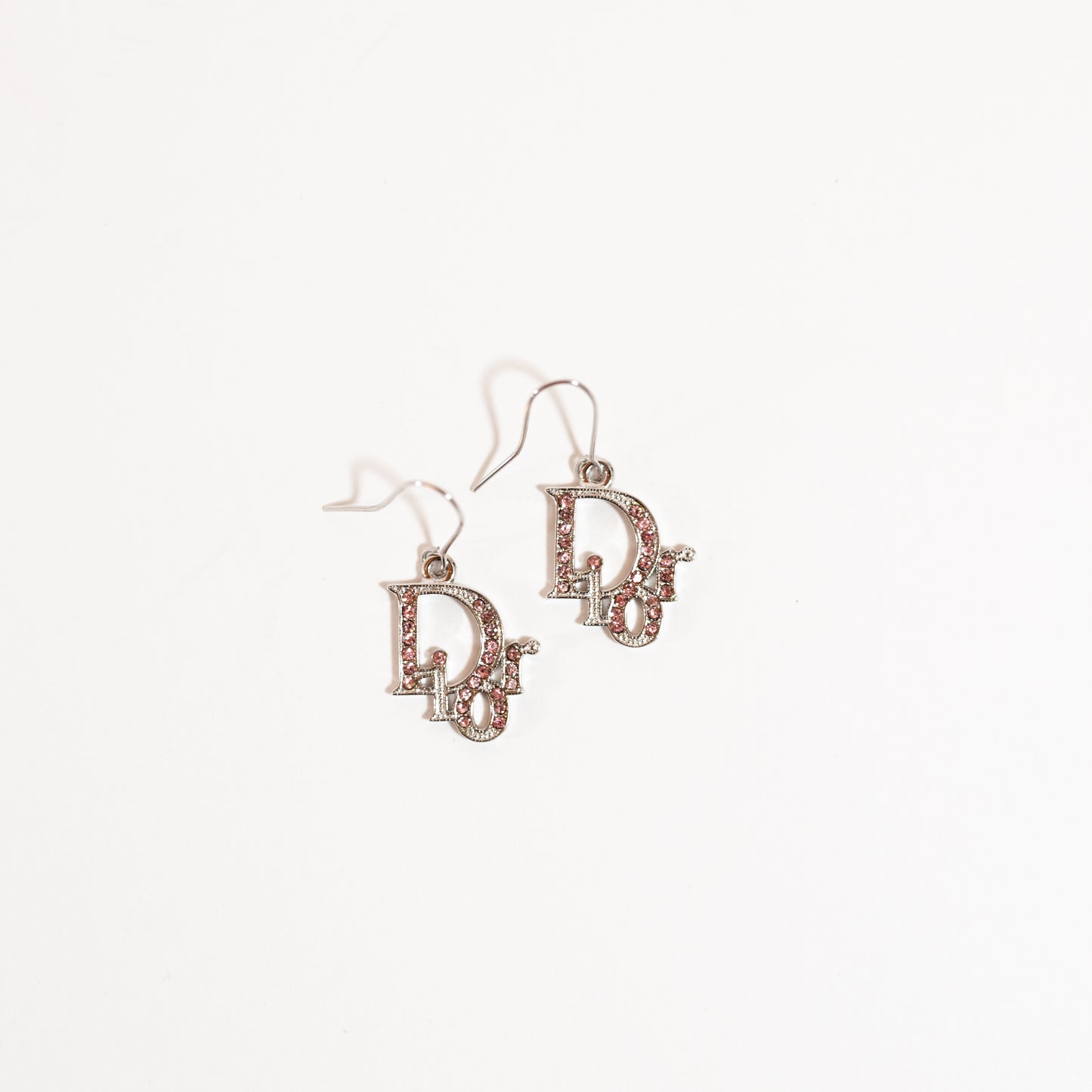 Dior Vintage Pink Rhinestone Earrings