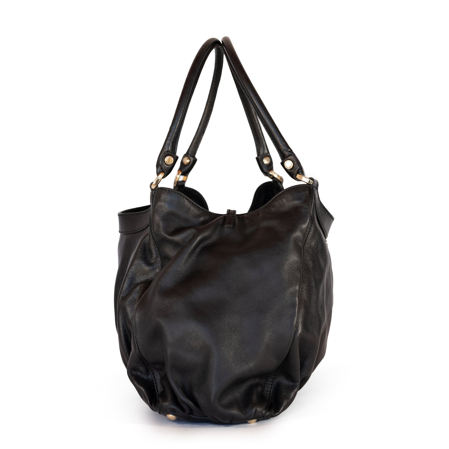 Gucci D-Ring Hobo Black Leather