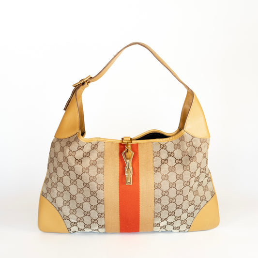 Gucci Web Jackie O Bouvier Hobo GG Canvas