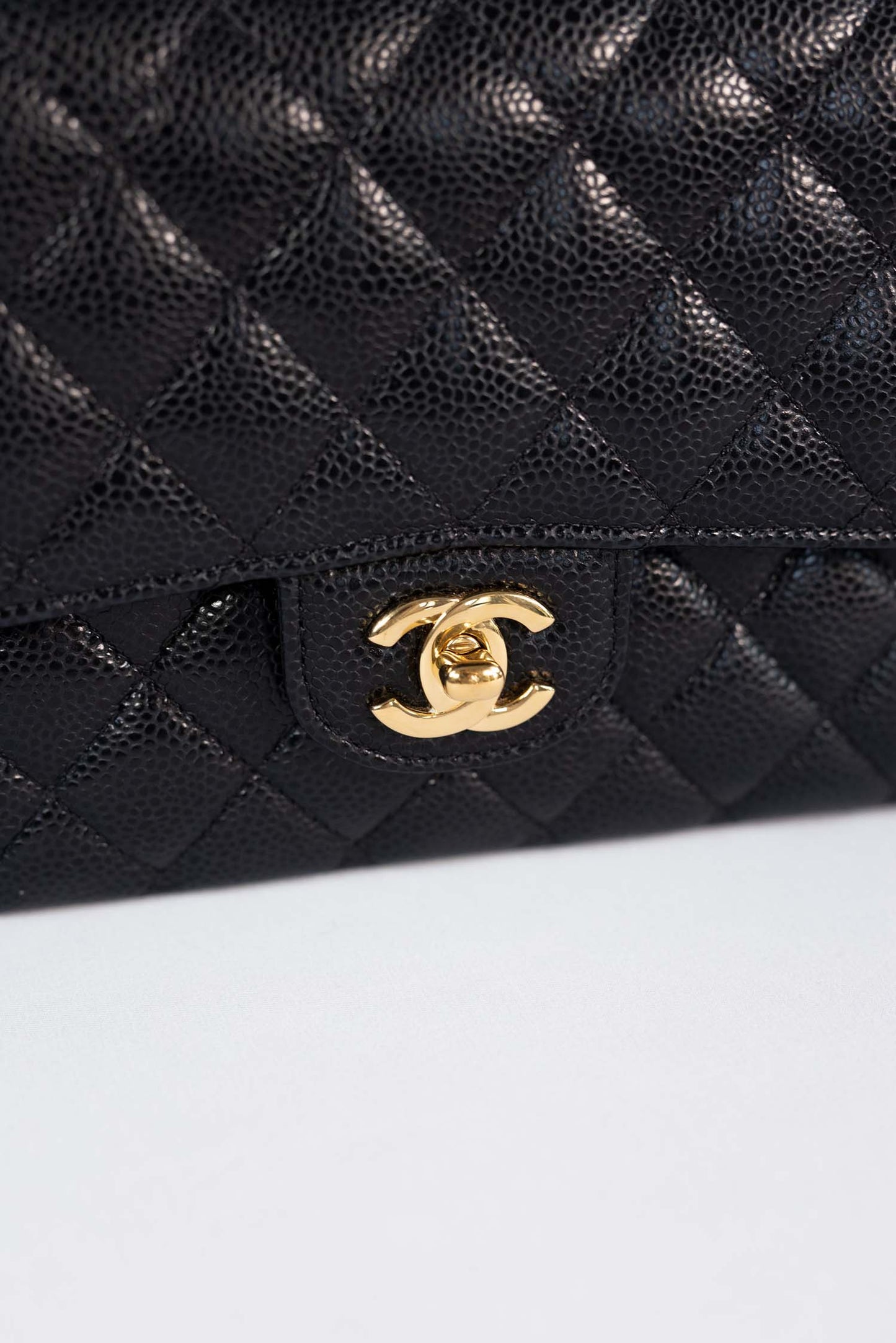 Chanel Black Caviar Leather Medium Classic Double Flap