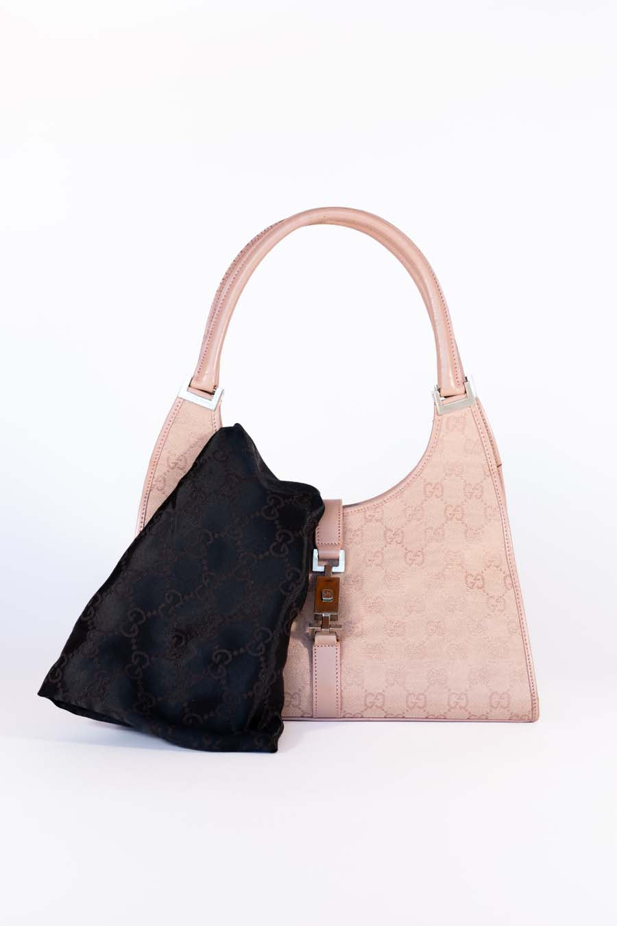 Gucci Vintage Bardot Hobo GG Canvas Bag