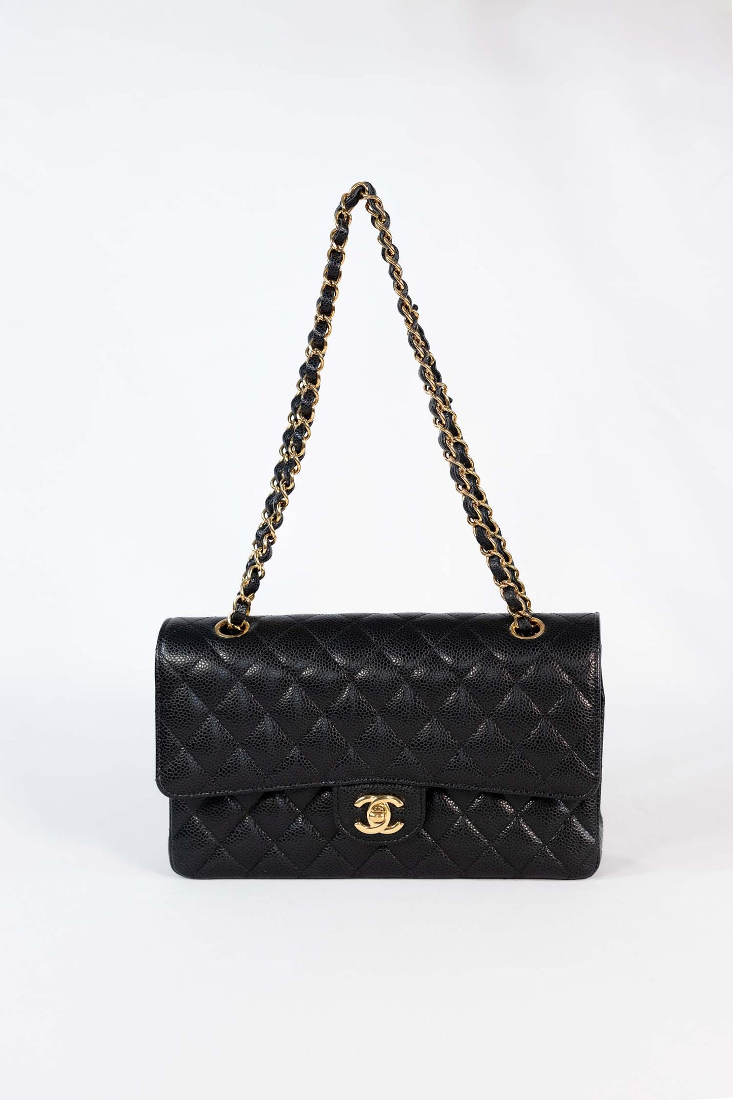 Chanel Black Caviar Leather Medium Classic Double Flap